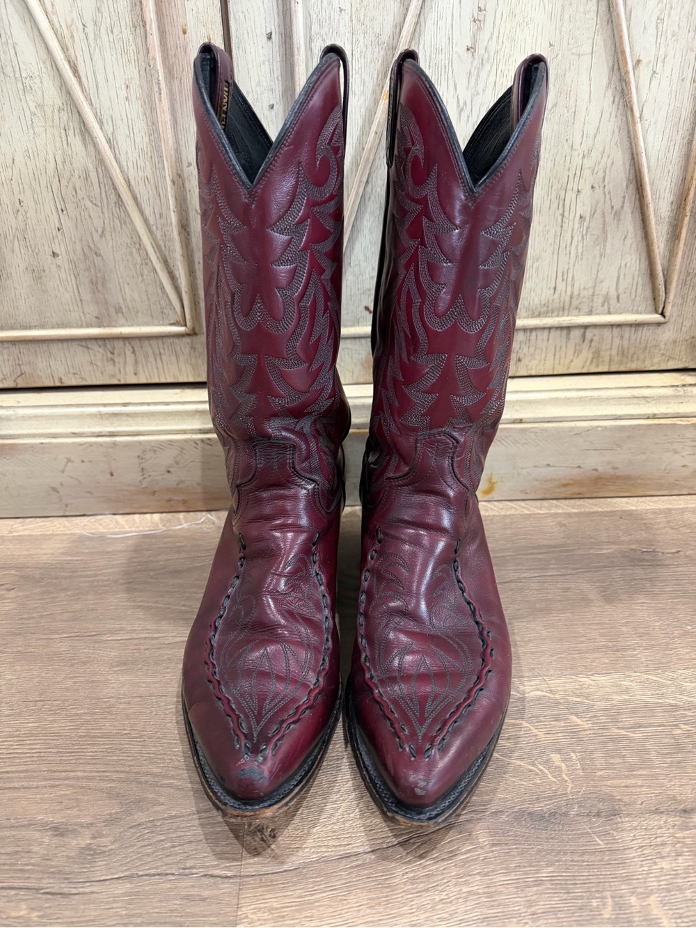 Dan Post Men's Burgundy Western Cowboy Boots Made in USA 9.5D
